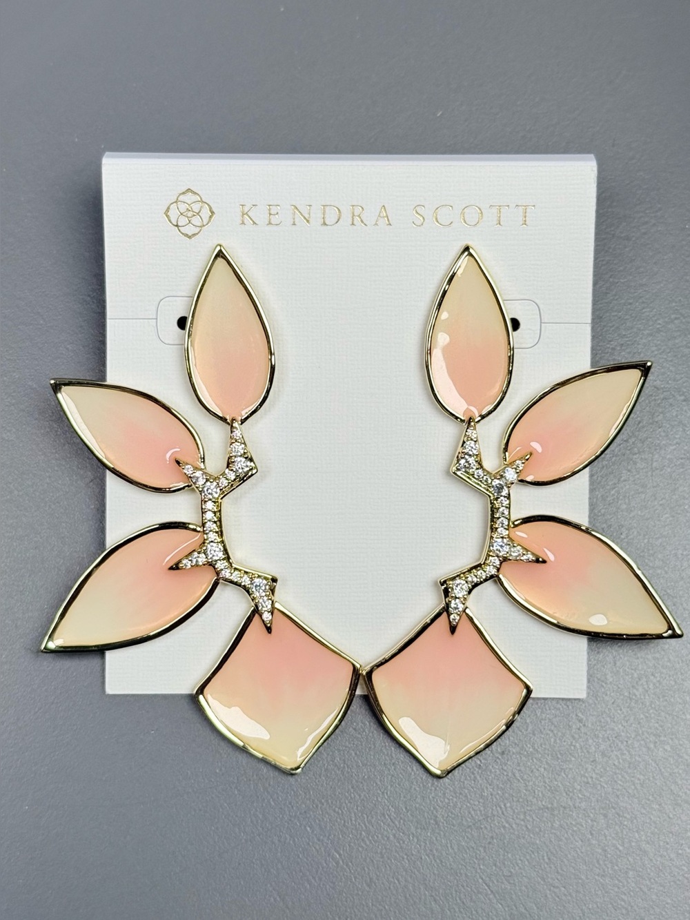 Kendra Scott Joelle Gold Statement Earrings in Sunrise Ombré Enamel